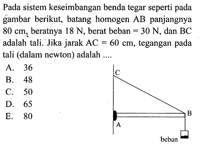 benda yang digantungkan sebagai pemberat terbaru