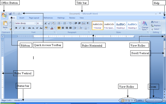 gambar menu bar pada microsoft word