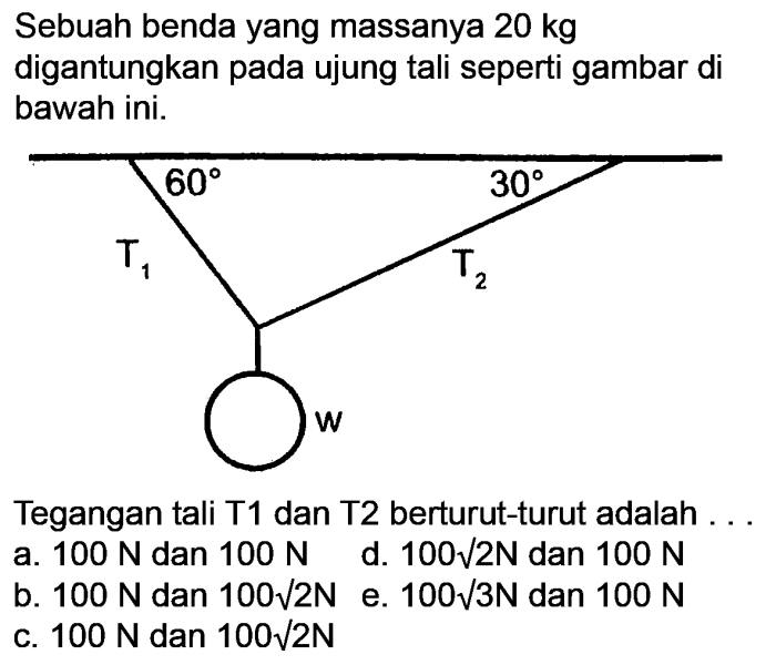 benda yang digantungkan sebagai pemberat