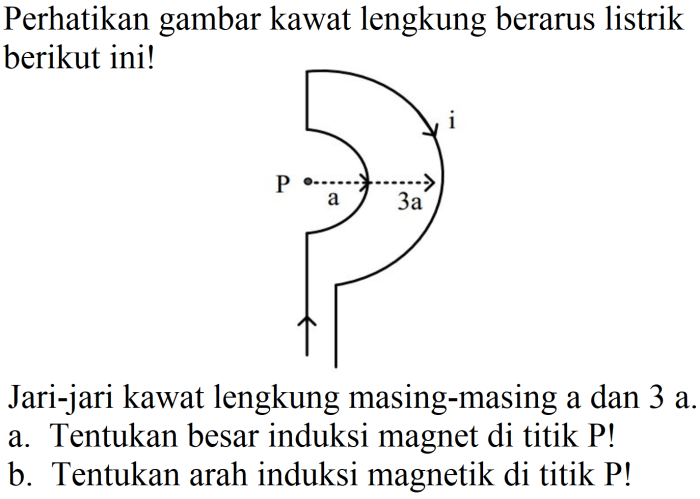 besar induksi magnet di titik p adalah