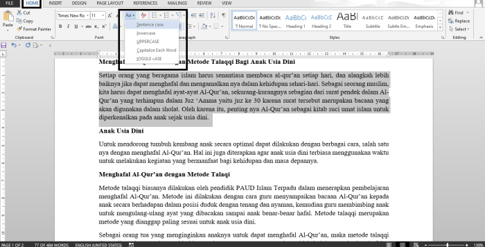 contoh cerpen di microsoft word