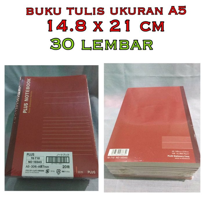 berapa ukuran buku tulis terbaru