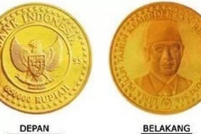 Bentuk relief pada uang logam adalah relief