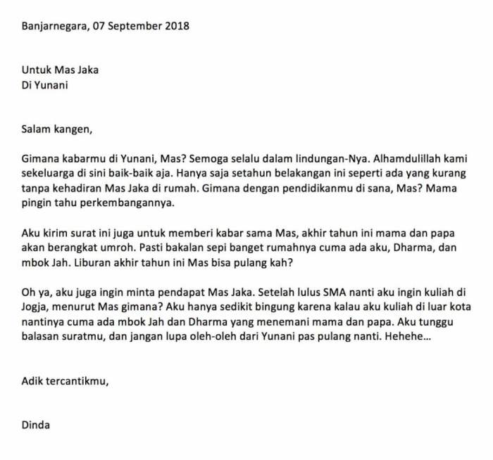 surat untuk sahabat pena bahasa inggris terbaru