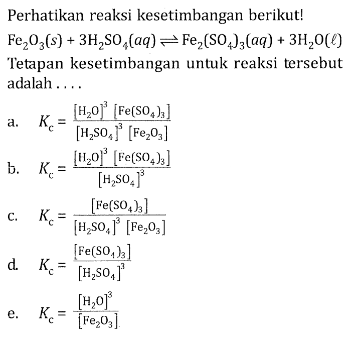 perhatikan reaksi kesetimbangan berikut terbaru