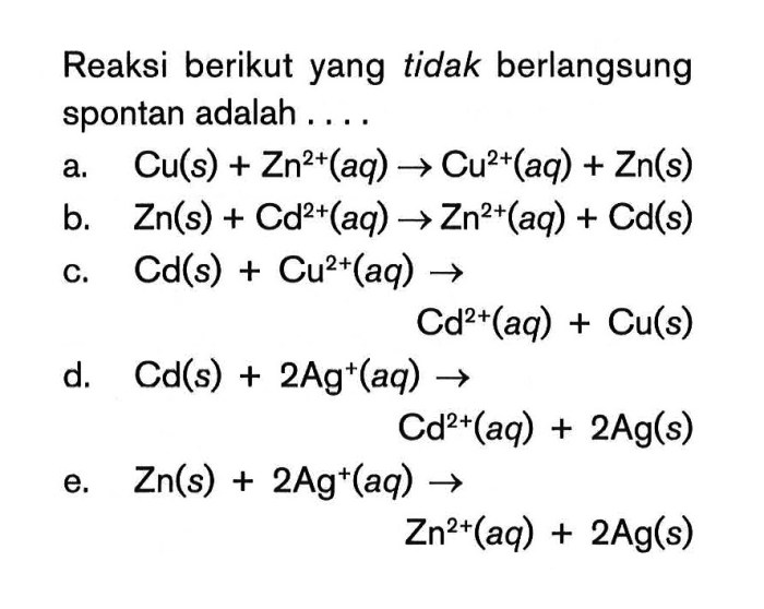 reaksi spontanitas redoks magnesium logam bawah dicelupkan pita perhatikan