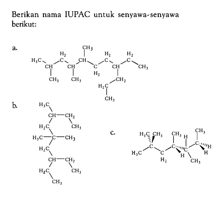 berikan nama senyawa berikut