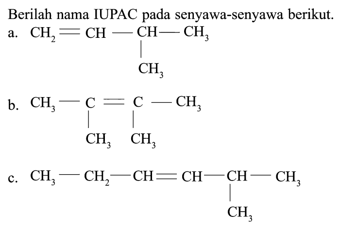 berilah nama senyawa senyawa berikut