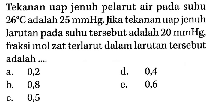 penurunan uap tekanan jenuh larutan