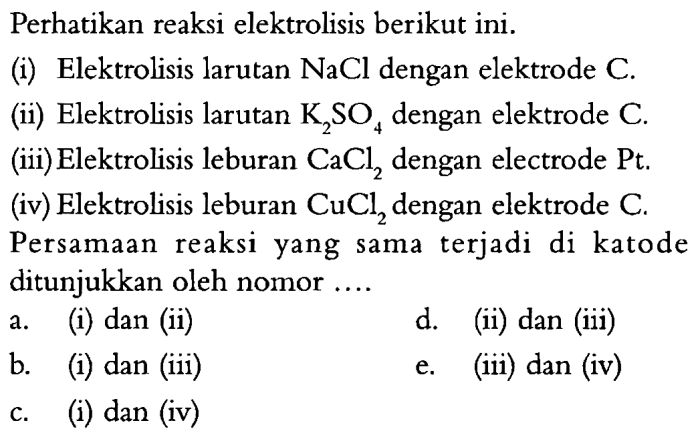 larutan cuso4 dengan elektroda cu