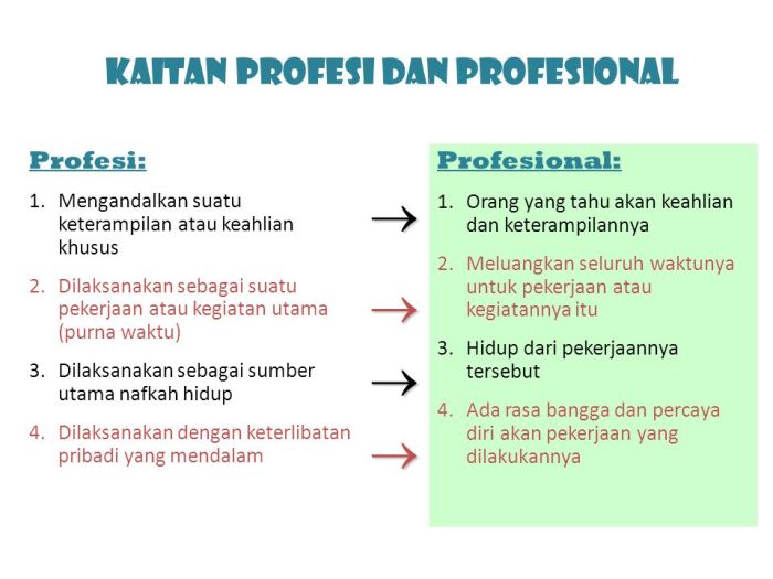 Perbedaan profesional dan profesionalisme