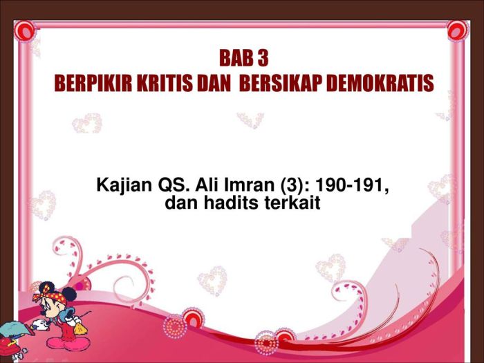 quran berpikir akal materi kritis bab demokratis menggali potensi bersikap kelas xii hadits paibp mak smk