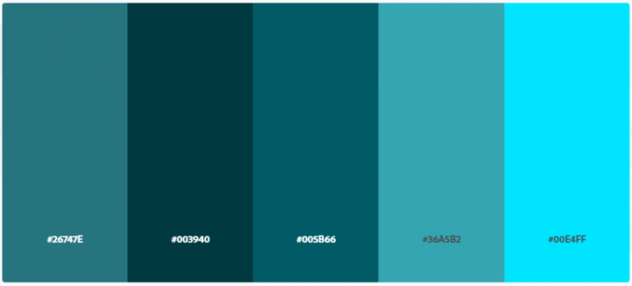 gradasi warna hijau tosca