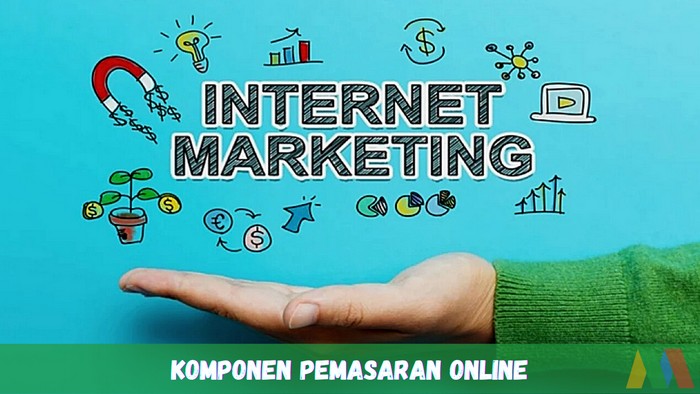 Jelaskan 4 komponen dalam pemasaran online