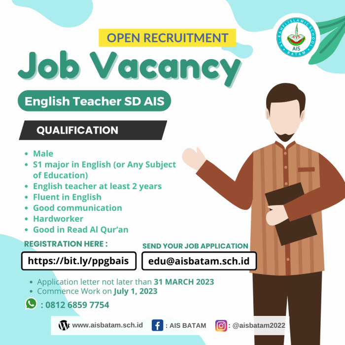 contoh job vacancy english