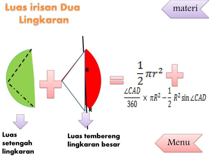 contoh soal luas irisan dua lingkaran