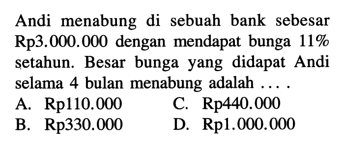 pada 1 januari 1990 budi menabung terbaru