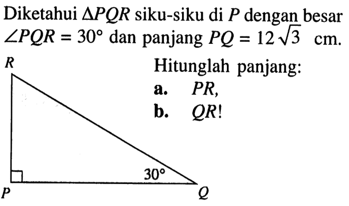 garis segitiga sumbu tinggi berat pqr diketahui sisi