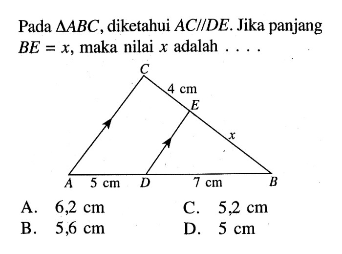 pada segitiga abc diketahui terbaru