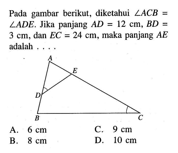 pada gambar berikut panjang ec adalah terbaru