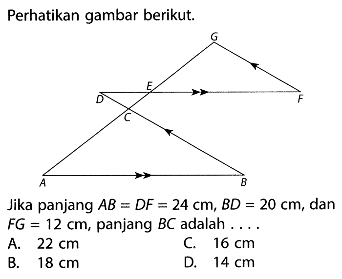 jika bd 4 cm panjang ac adalah