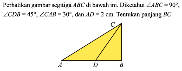 Perhatikan abc berikut ini bd 4 cm ad 8 cm