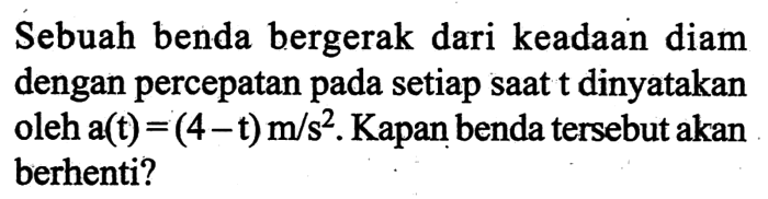 hal yang dimiliki oleh benda diam