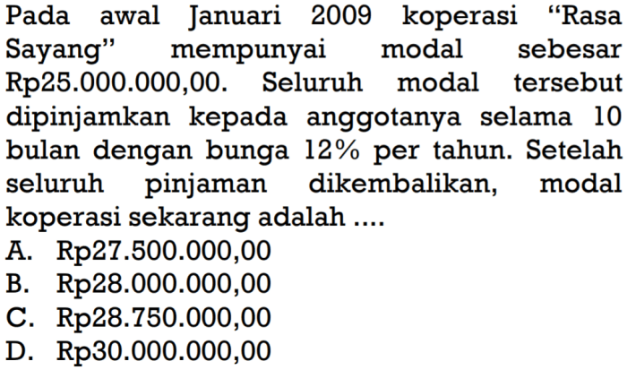 pada 1 januari 1990 budi menabung