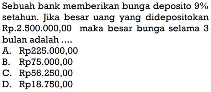 sebuah bank memberikan bunga deposito 9 terbaru