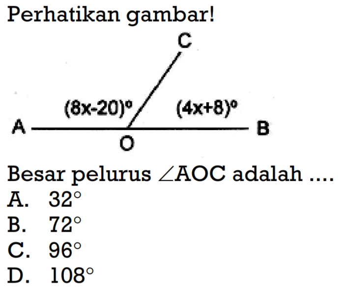 pelurus aoc sudut derajat adalah