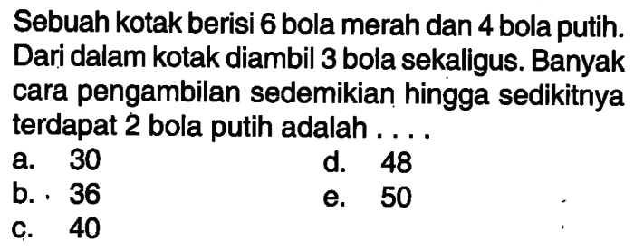 sebuah kotak berisi 6 bola merah