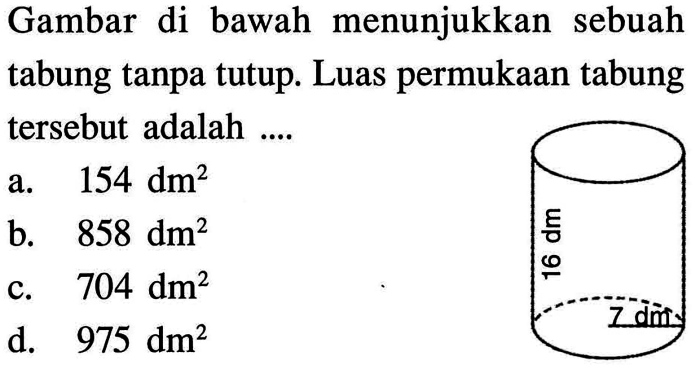 rumus tabung volume luas