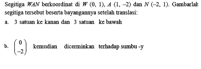 segitiga wan berkoordinat di w 0 1 terbaru