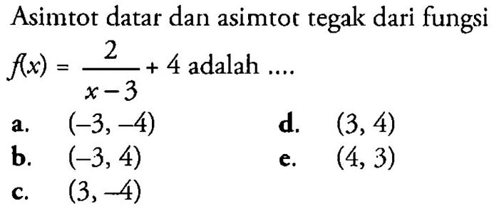 asimtot datar dan asimtot tegak