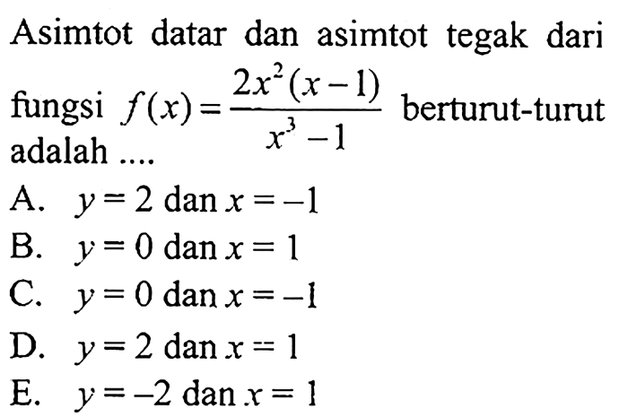 asimtot datar dan asimtot tegak terbaru