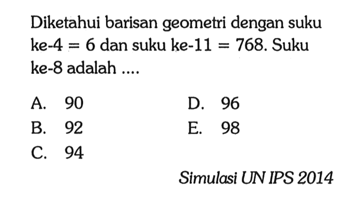 geometri deret barisan suku jumlah pertama rumus yaitu