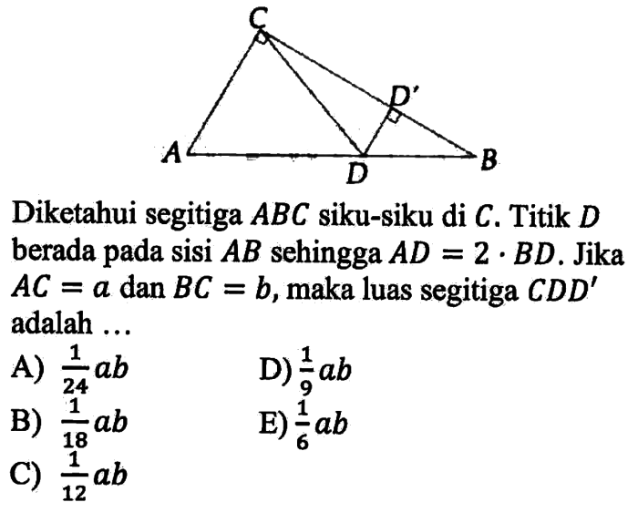 diketahui segitiga abc siku siku di c terbaru