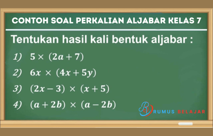 contoh soal perkalian aljabar kelas 7