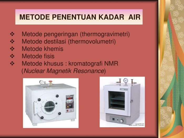 Penentuan kadar air metode thermogravimetri