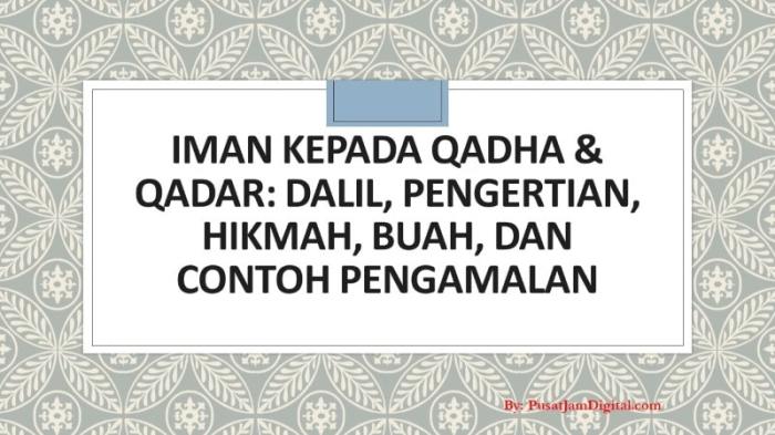 qadar qada kepada iman yufid takdir allah