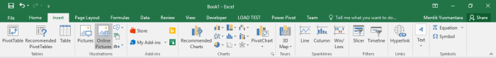 menu insert pada microsoft excel