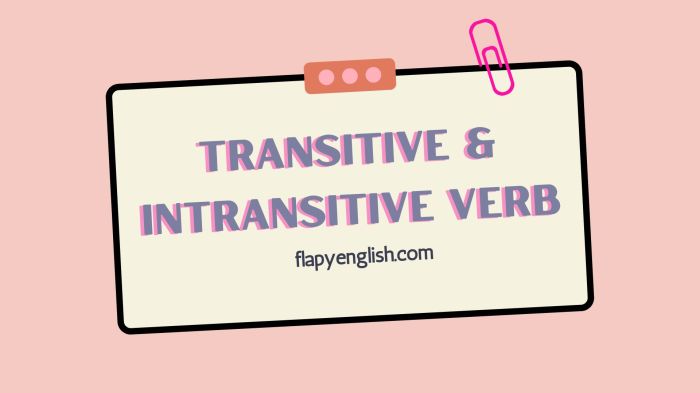 verb kalimat intransitive transitive pengertian