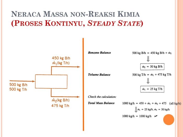 neraca massa dengan reaksi kimia