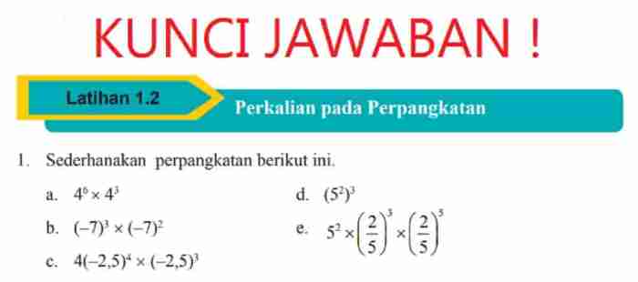 sederhana perpangkatan berikut ini