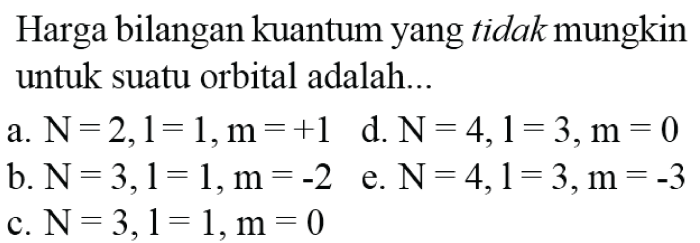 soal bilangan kuantum kelas 10