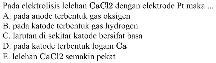 lelehan mgcl2 dengan elektrode pt