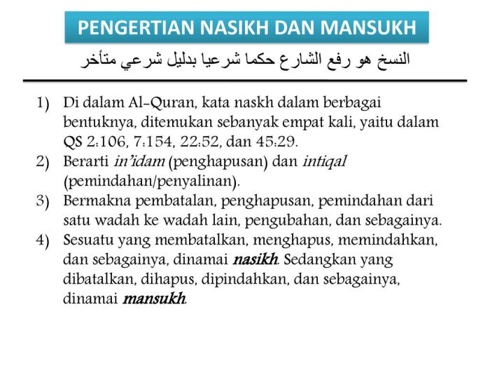 pengertian nasikh dan mansukh