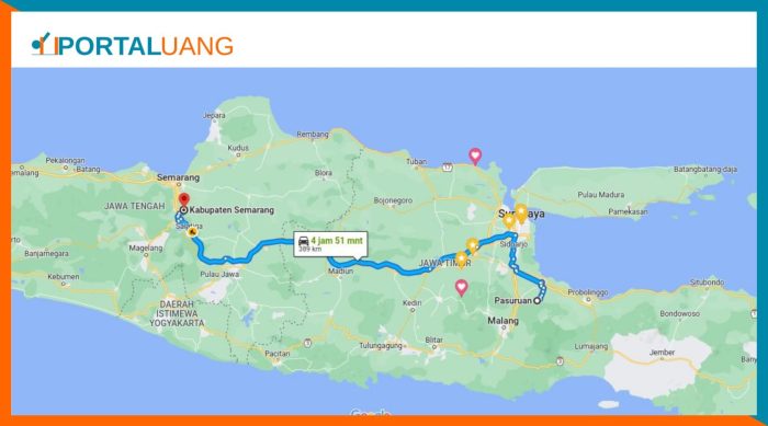 semarang jogja berapa km terbaru