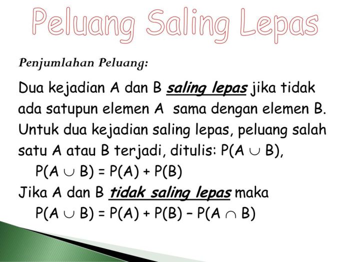 soal peluang saling lepas terbaru