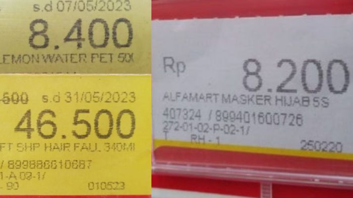 gambar label price alfamart